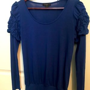 Long-Sleeved Blue Sweater Tunic with Fun Sleeves